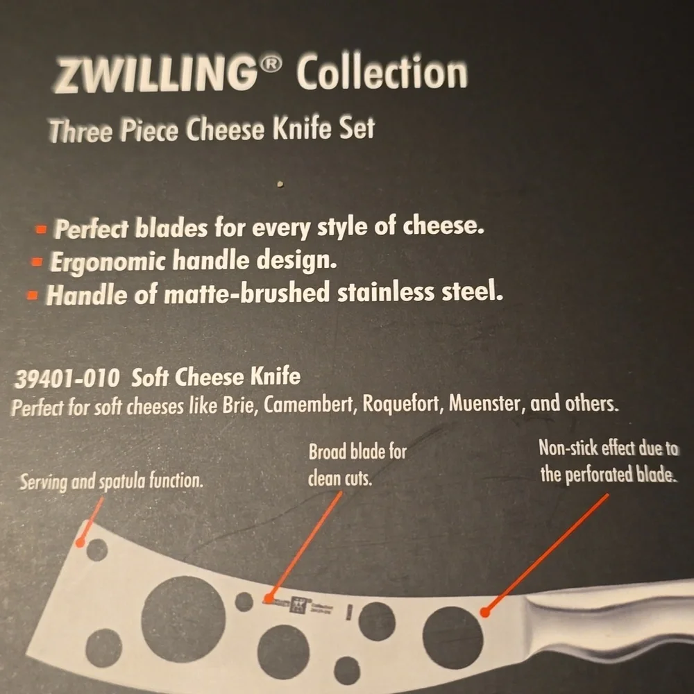 ZWILLING Collection 3-pc Cheese Knife Set for Charcuterie Board, Gift Set, Stain